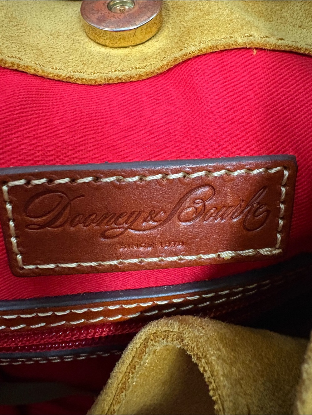 Dooney & Bourke - Mustard Suede Cooper Hobo Bag - Picture 10 of 12